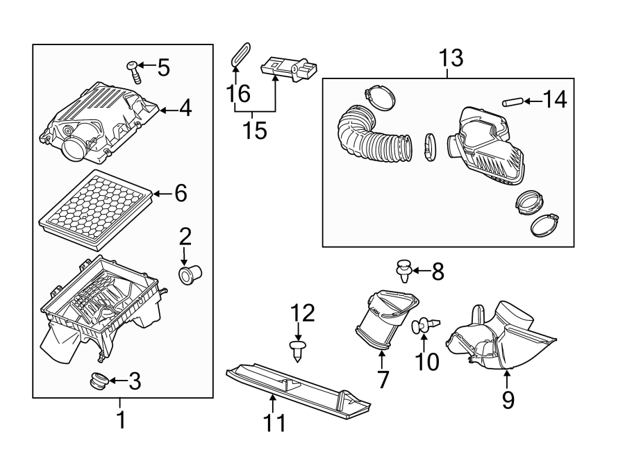 Diagram ENGINE / TRANSAXLE. AIR INTAKE. for your 2016 Chevrolet Spark 1.4L Ecotec M/T LS Hatchback 