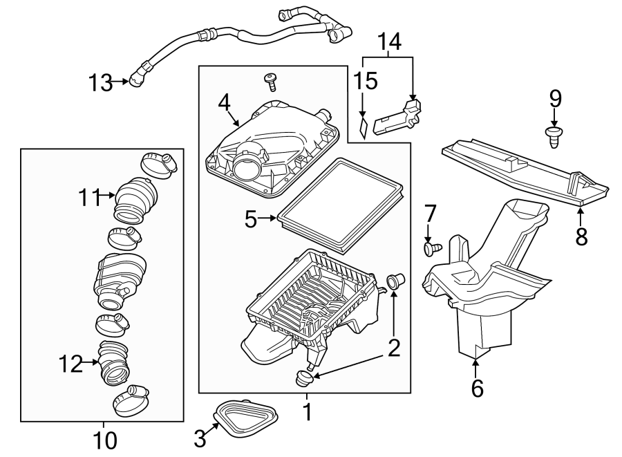 Diagram ENGINE / TRANSAXLE. AIR INTAKE. for your 1997 Chevrolet Malibu   