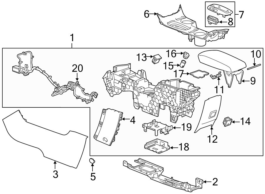 Diagram CENTER CONSOLE. for your Cadillac ATS  