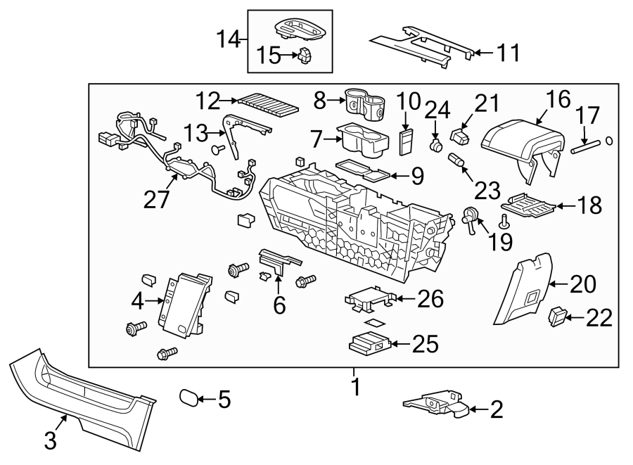 Diagram CENTER CONSOLE. for your Cadillac ATS  