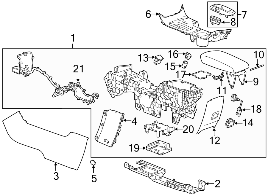 Diagram CENTER CONSOLE. for your Cadillac ATS  