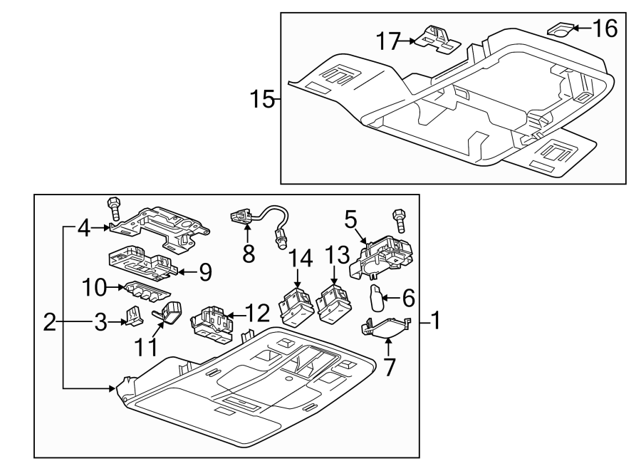 Diagram OVERHEAD CONSOLE. for your 2017 Buick Enclave    