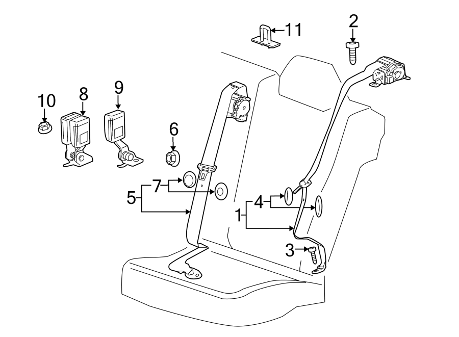 RESTRAINT SYSTEMS. REAR SEAT BELTS.