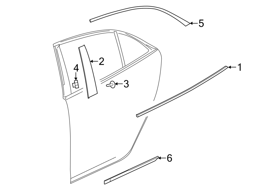 Diagram REAR DOOR. EXTERIOR TRIM. for your 2017 Chevrolet Equinox LS Sport Utility 2.4L Ecotec A/T FWD 