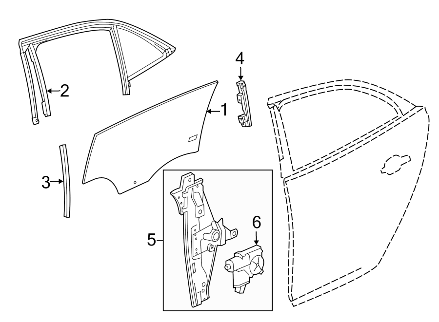 6REAR DOOR. GLASS & HARDWARE.https://images.simplepart.com/images/parts/motor/fullsize/CP13640.png