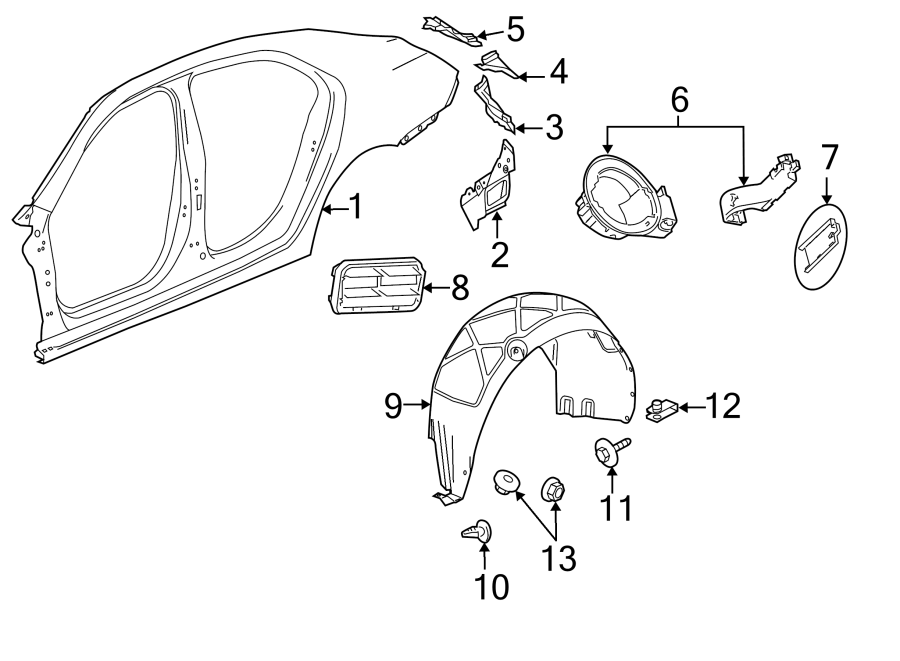 13Quarter panel & components.https://images.simplepart.com/images/parts/motor/fullsize/CP13660.png