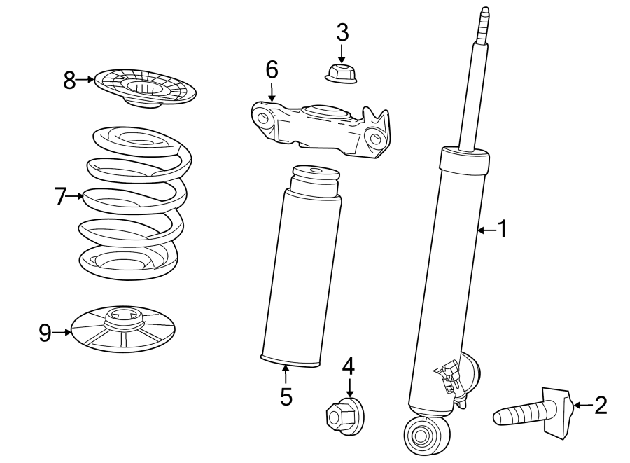 Diagram REAR SUSPENSION. SHOCKS & COMPONENTS. for your 2014 GMC Sierra 2500 HD 6.0L Vortec V8 CNG A/T 4WD WT Standard Cab Pickup 