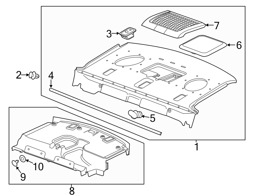 Diagram REAR BODY & FLOOR. INTERIOR TRIM. for your 2013 Chevrolet Express 3500   