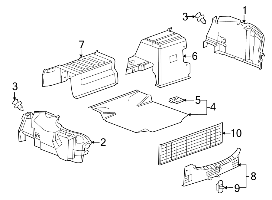 Diagram REAR BODY & FLOOR. INTERIOR TRIM. for your 2014 Chevrolet Malibu LS Sedan 2.5L Ecotec A/T 