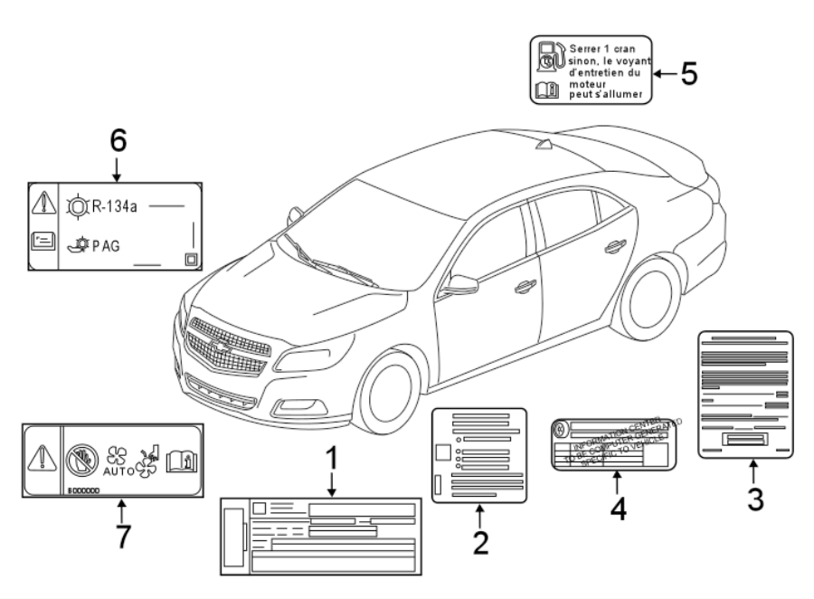 Diagram INFORMATION LABELS. for your Oldsmobile