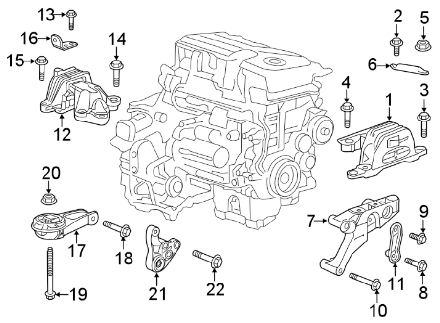 Diagram ENGINE / TRANSAXLE. ENGINE MOUNTING. for your 2015 GMC Sierra 2500 HD 6.0L Vortec V8 A/T RWD Base Extended Cab Pickup Fleetside 