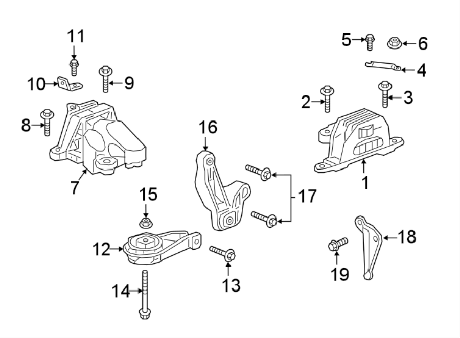 Diagram ENGINE / TRANSAXLE. ENGINE & TRANS MOUNTING. for your 2015 GMC Sierra 2500 HD 6.6L Duramax V8 DIESEL A/T RWD Base Crew Cab Pickup Fleetside 