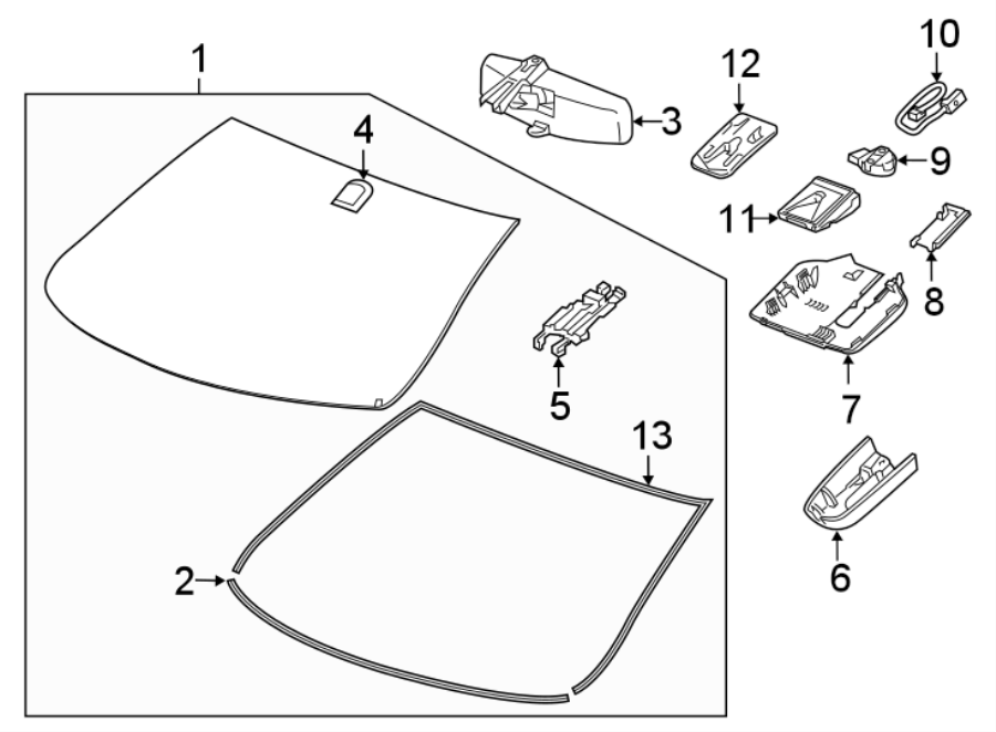 Diagram WINDSHIELD. REVEAL MOLDINGS. for your 2017 Cadillac ATS   