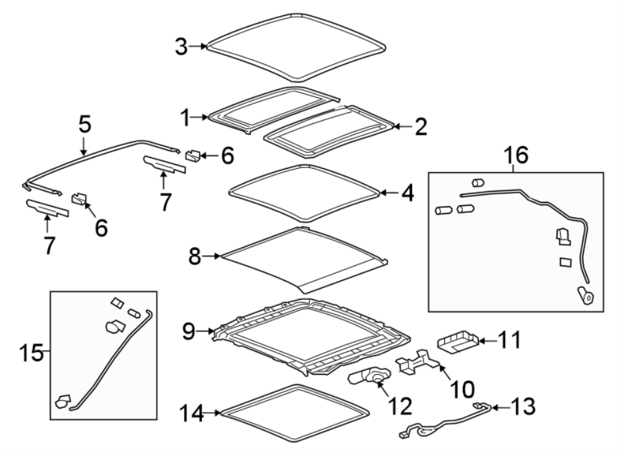 13Sunroof glass. Sunshade. Wheat.https://images.simplepart.com/images/parts/motor/fullsize/CP16510.png