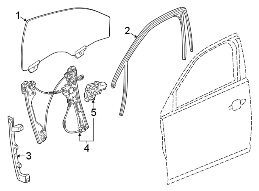 Diagram FRONT DOOR. GLASS & HARDWARE. for your 2014 Chevrolet Spark 1.2L Ecotec CVT LS Hatchback 