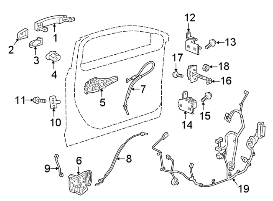 Diagram FRONT DOOR. LOCK & HARDWARE. for your 2015 Chevrolet Suburban    