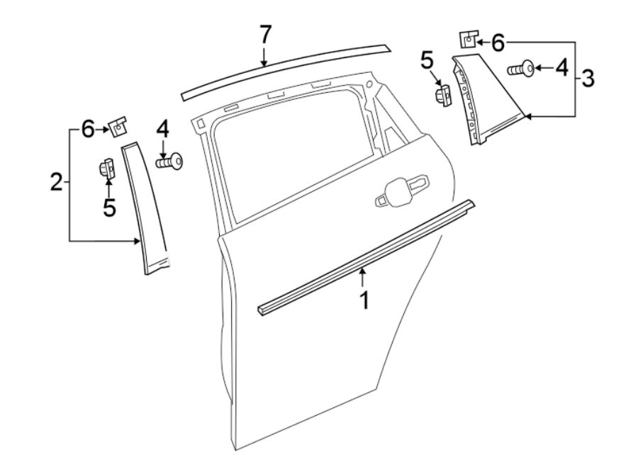 6REAR DOOR. EXTERIOR TRIM.https://images.simplepart.com/images/parts/motor/fullsize/CP16580.png