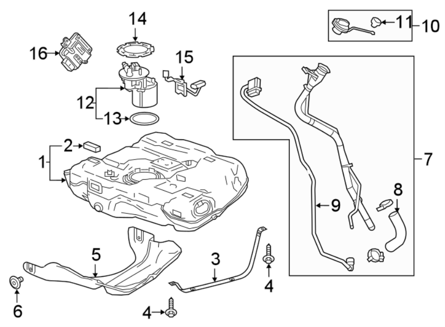 Chevrolet Malibu Fuel Tank Vent Hose. W/O HYBRID 84107158 GM Parts Bin