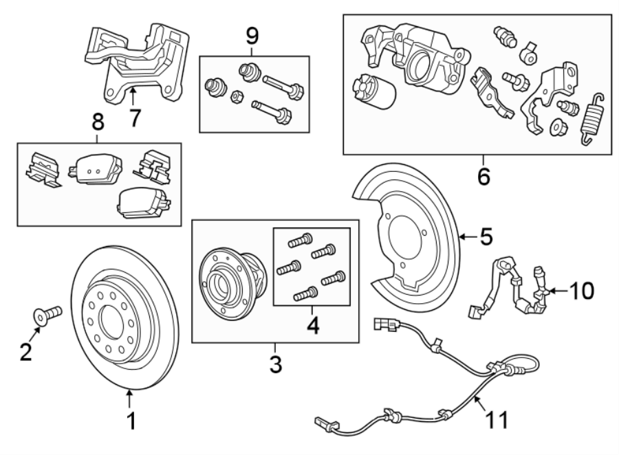 Diagram REAR SUSPENSION. BRAKE COMPONENTS. for your 2010 GMC Sierra 2500 HD SLE Standard Cab Pickup Fleetside  