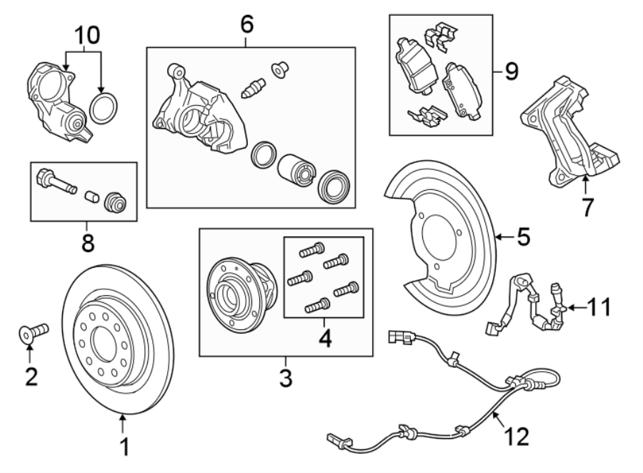 Diagram REAR SUSPENSION. BRAKE COMPONENTS. for your 2012 GMC Sierra 2500 HD 6.6L Duramax V8 DIESEL A/T RWD SLE Standard Cab Pickup 