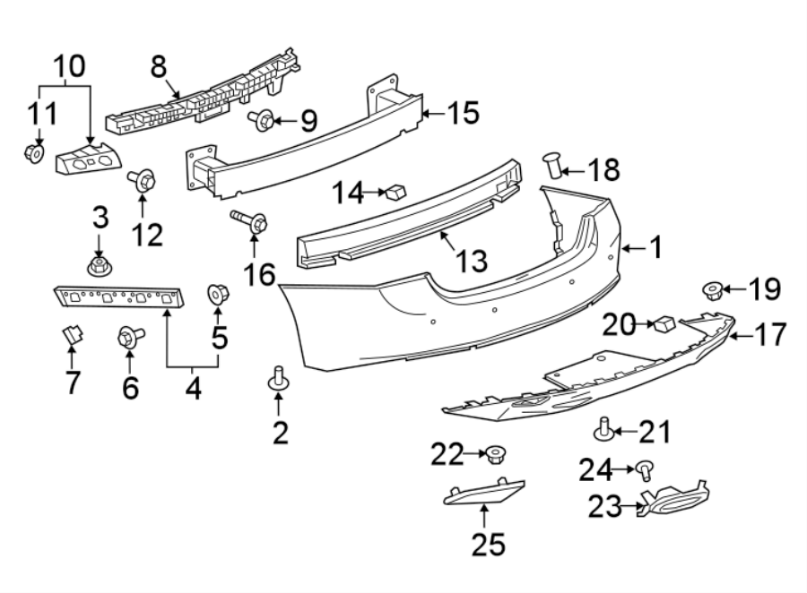 REAR BUMPER. BUMPER & COMPONENTS. Diagram