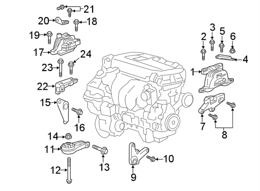 ENGINE / TRANSAXLE. ENGINE & TRANS MOUNTING. Diagram