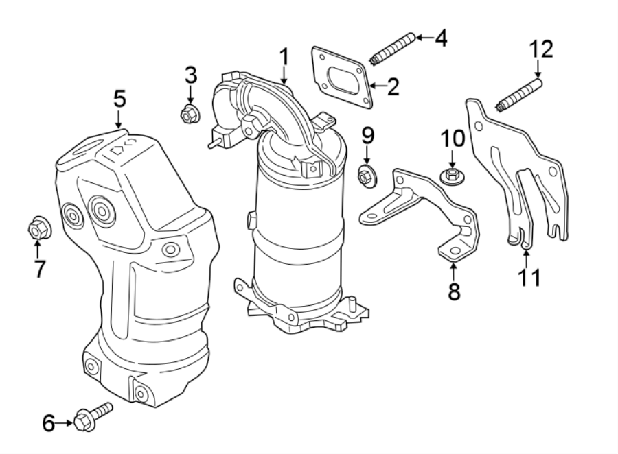 Diagram Exhaust system. for your 2018 Chevrolet Equinox  LT Sport Utility 