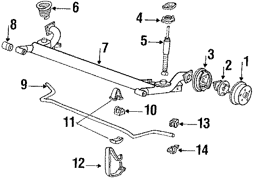 Diagram REAR SUSPENSION. SUSPENSION COMPONENTS. for your 2019 GMC Sierra 2500 HD 6.6L Duramax V8 DIESEL A/T RWD Base Extended Cab Pickup Fleetside 