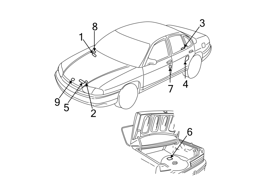 Diagram INFORMATION LABELS. for your 2001 Chevrolet Silverado   