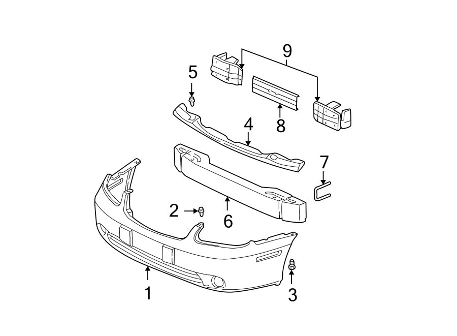 Diagram FRONT BUMPER. BUMPER & COMPONENTS. for your 1993 Chevrolet C1500  Silverado Standard Cab Pickup Stepside 5.7L Chevrolet V8 CNG M/T 