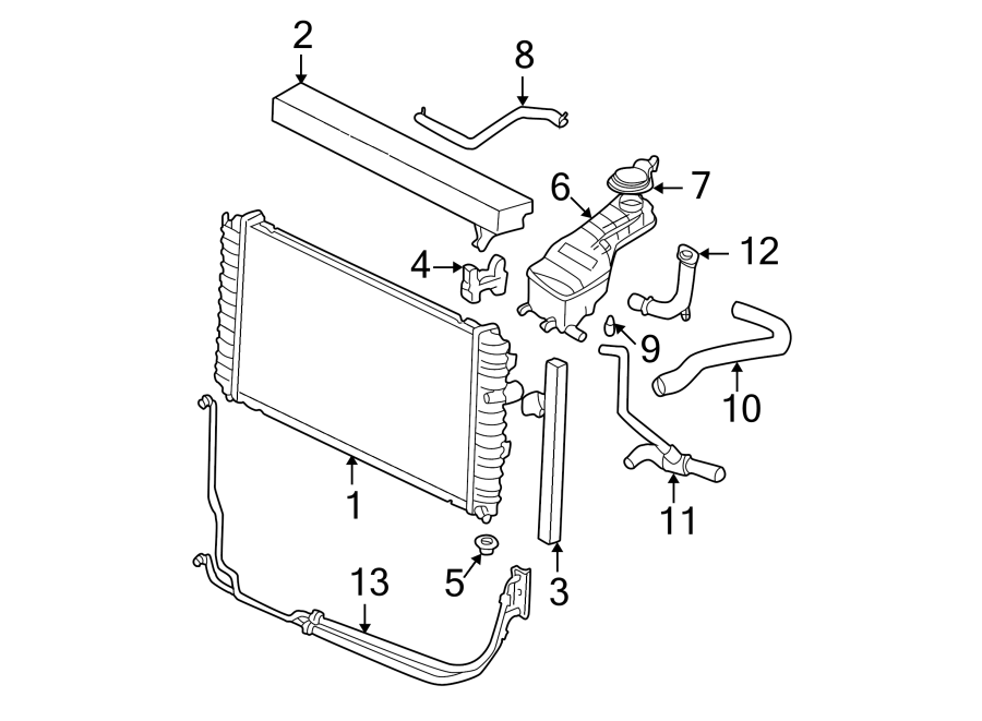 Diagram Radiator & components. for your 2020 GMC Yukon   