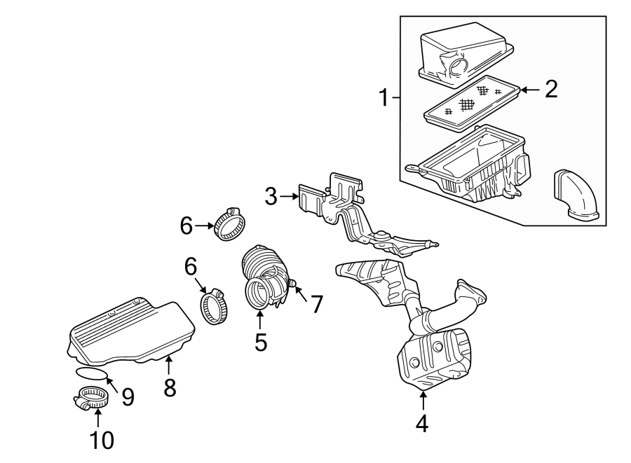 Diagram ENGINE / TRANSAXLE. AIR INLET. for your 2016 Chevrolet Spark  LT Hatchback 