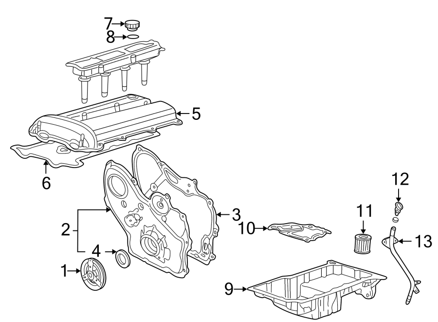 Diagram ENGINE / TRANSAXLE. ENGINE PARTS. for your 2005 Chevrolet Venture    