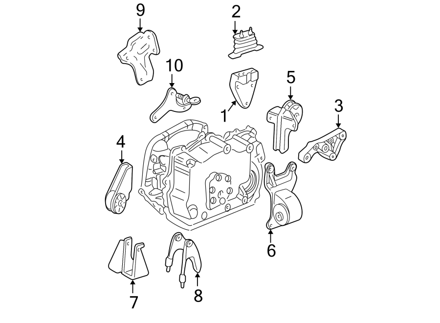 Diagram ENGINE / TRANSAXLE. ENGINE MOUNTING. for your 2011 GMC Sierra 2500 HD 6.0L Vortec V8 FLEX A/T 4WD SLT Crew Cab Pickup 