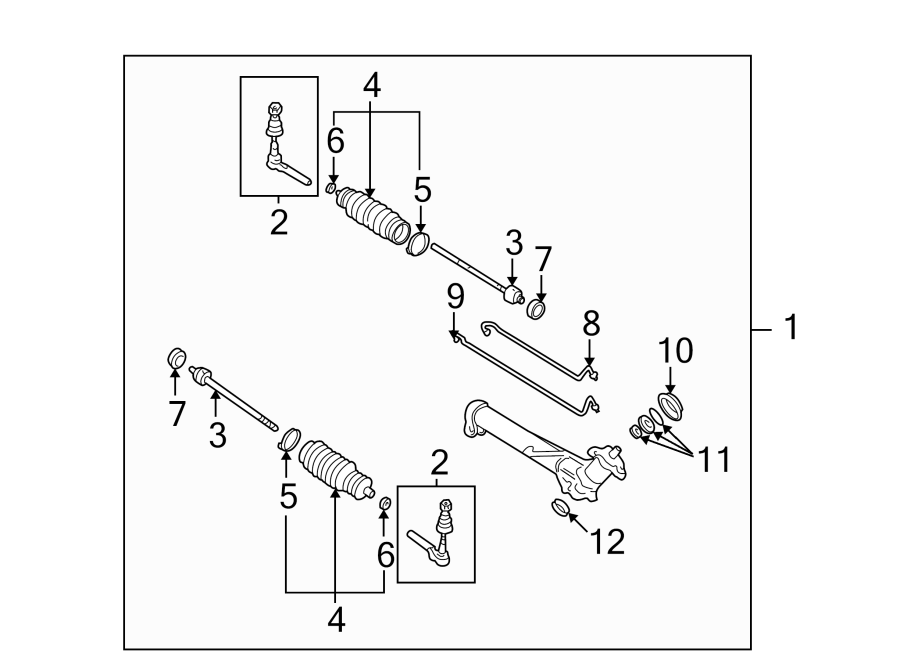 Diagram STEERING GEAR & LINKAGE. for your 2009 GMC Sierra 2500 HD 6.6L Duramax V8 DIESEL A/T RWD SLE Crew Cab Pickup Fleetside 