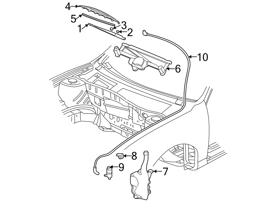 Diagram WINDSHIELD. WIPER & WASHER COMPONENTS. for your 2007 GMC Sierra 1500 HD Classic SLE Crew Cab Pickup  