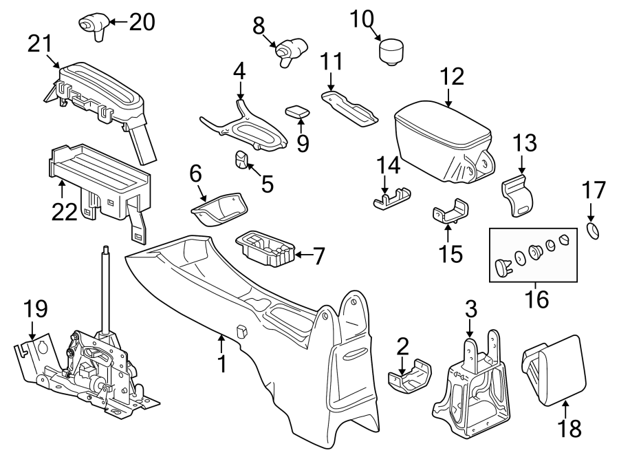 Diagram CONSOLE. for your 2005 Chevrolet Silverado 3500 LS Cab & Chassis  