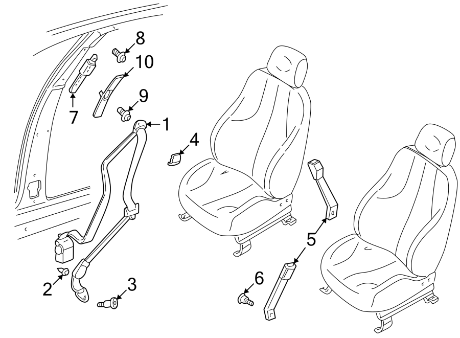 2RESTRAINT SYSTEMS. FRONT SEAT BELTS.https://images.simplepart.com/images/parts/motor/fullsize/CP97460.png