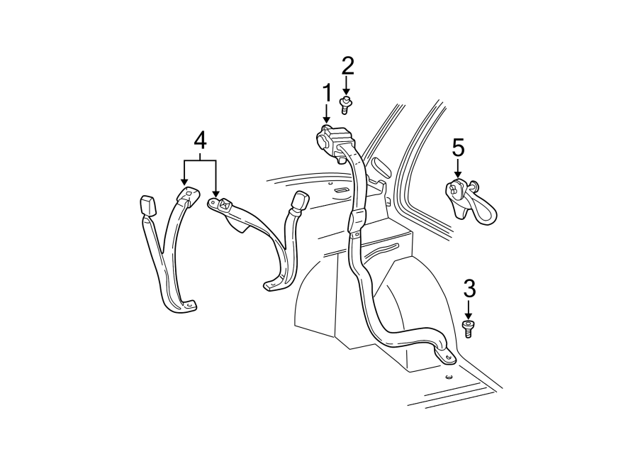 Diagram RESTRAINT SYSTEMS. REAR SEAT BELTS. for your 2013 Chevrolet Volt   