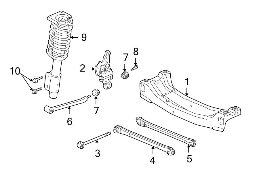 Diagram REAR SUSPENSION. SUSPENSION COMPONENTS. for your 2018 Chevrolet Equinox   