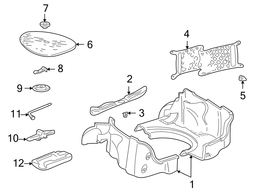 Diagram REAR BODY & FLOOR. TRUNK TRIM. for your Cadillac ATS  