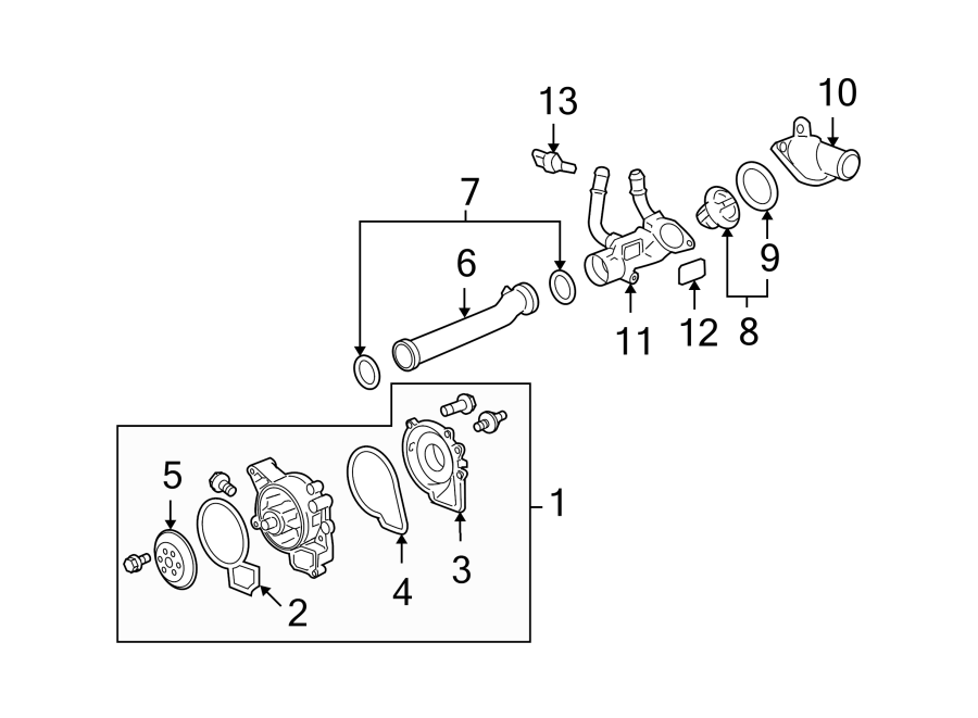 Diagram WATER PUMP. for your 2011 Chevrolet Equinox LTZ Sport Utility 3.0L V6 FLEX A/T FWD 