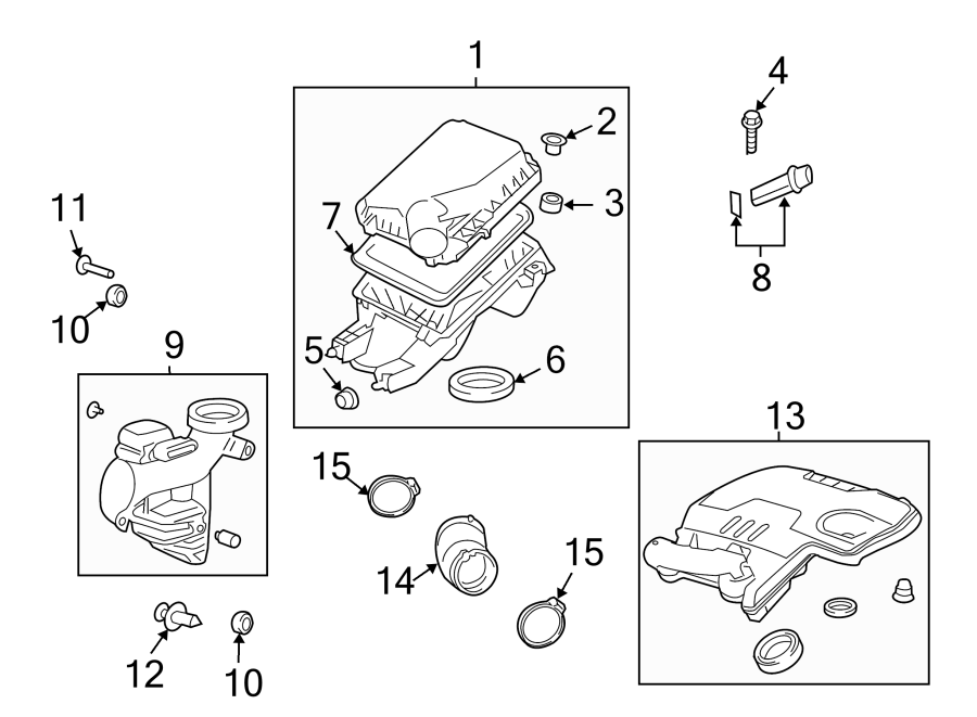 Diagram ENGINE / TRANSAXLE. AIR INTAKE. for your 2020 Chevrolet Spark   