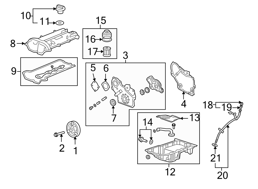 Diagram ENGINE / TRANSAXLE. ENGINE PARTS. for your 2002 Buick Century   