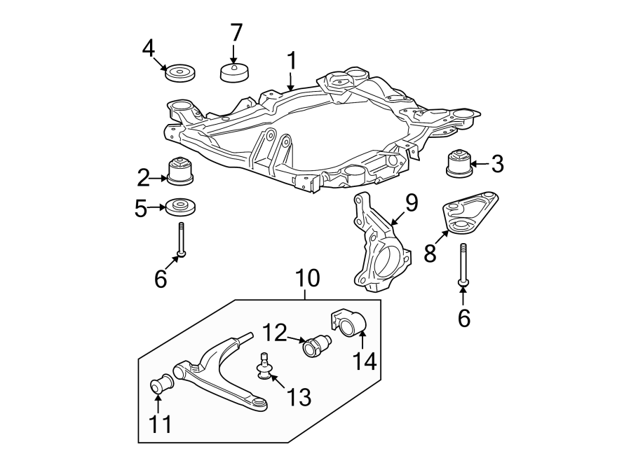 Diagram FRONT SUSPENSION. SUSPENSION COMPONENTS. for your 2019 Chevrolet Equinox 2.0L Ecotec A/T 4WD Premier Sport Utility 