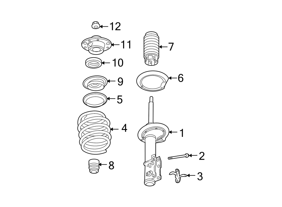 Diagram Front suspension. Steering gear & linkage. Struts & components. for your 2024 Chevrolet Equinox  Premier Sport Utility 