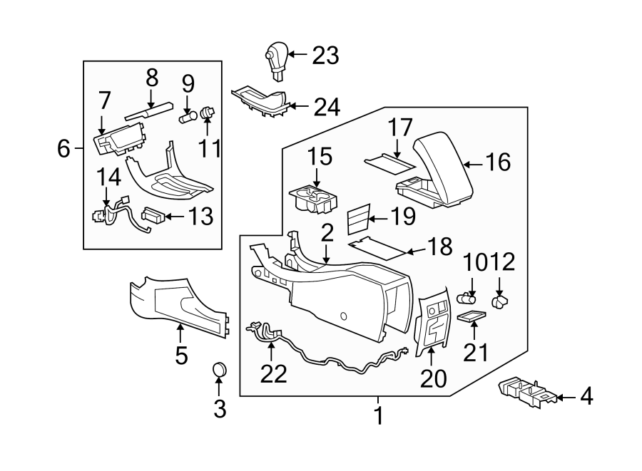 Diagram CENTER CONSOLE. for your 2021 Chevrolet Spark 1.4L Ecotec M/T LT Hatchback 