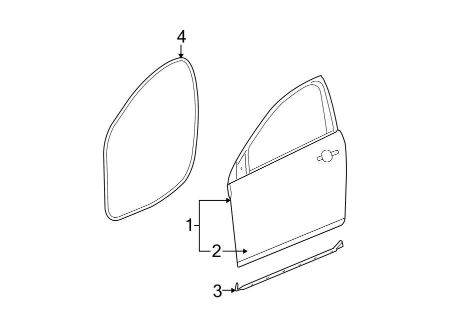 Diagram FRONT DOOR. DOOR & COMPONENTS. for your 2005 Chevrolet Classic   