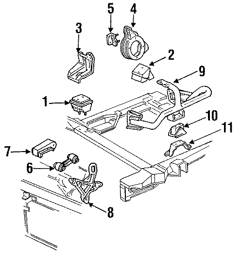 Diagram ENGINE / TRANSAXLE. ENGINE & TRANS MOUNTING. for your 2013 Chevrolet Avalanche Black Diamond LS Crew Cab Pickup Fleetside  