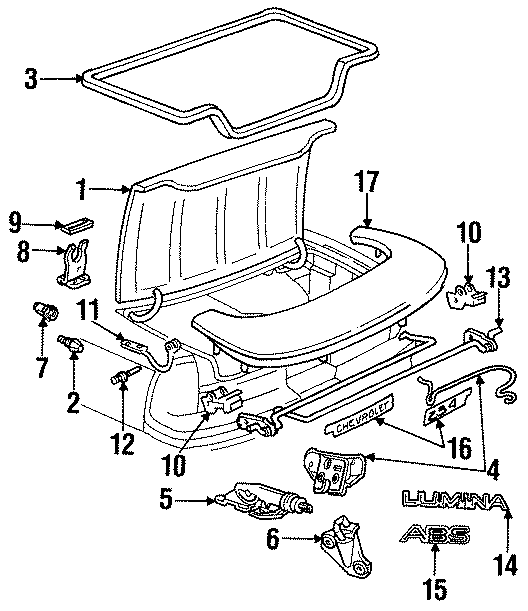 7TRUNK LID. EXTERIOR TRIM. LID & COMPONENTS.https://images.simplepart.com/images/parts/motor/fullsize/CR90140.png